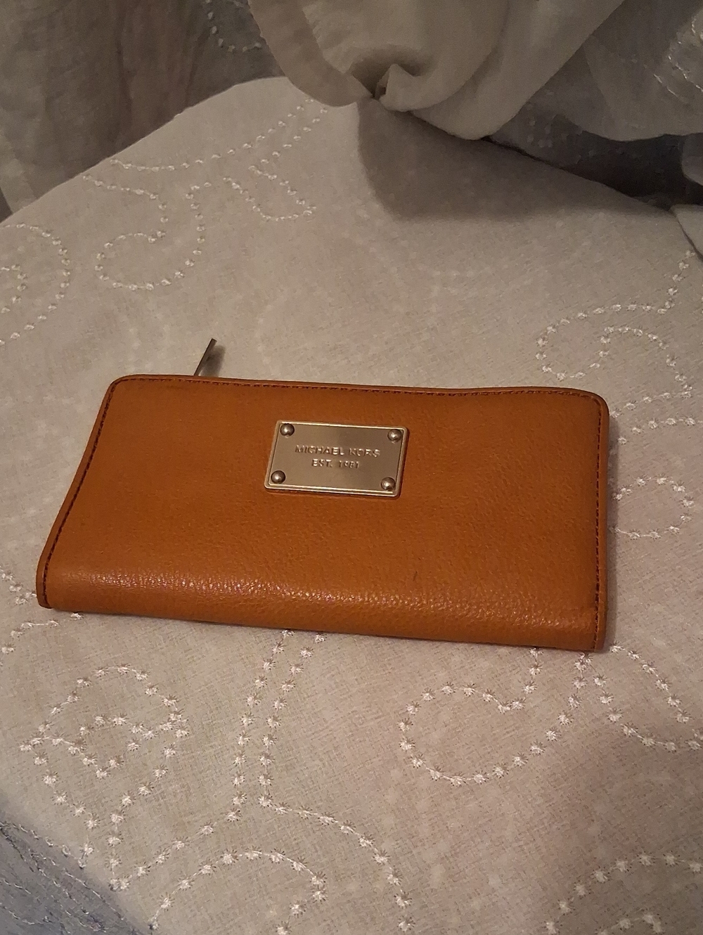 Michael Kors Camel Soft Leather Zip Wallet